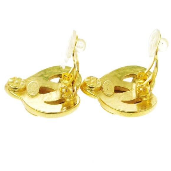 Chanel Heart Earrings Clip-On Gold 97P - Picture 3 of 4